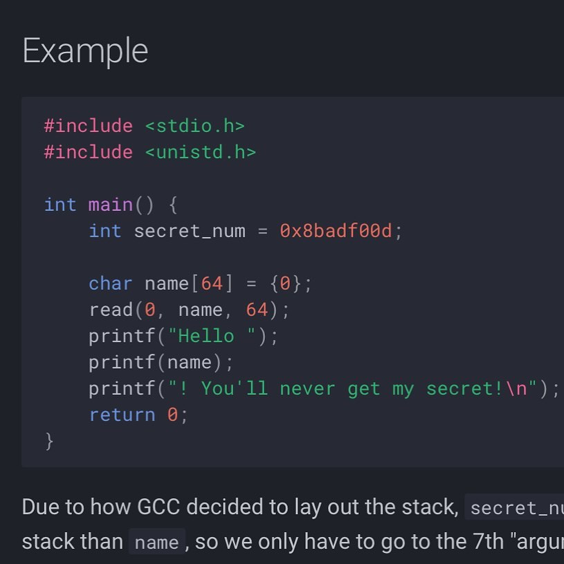Insecure programming example
